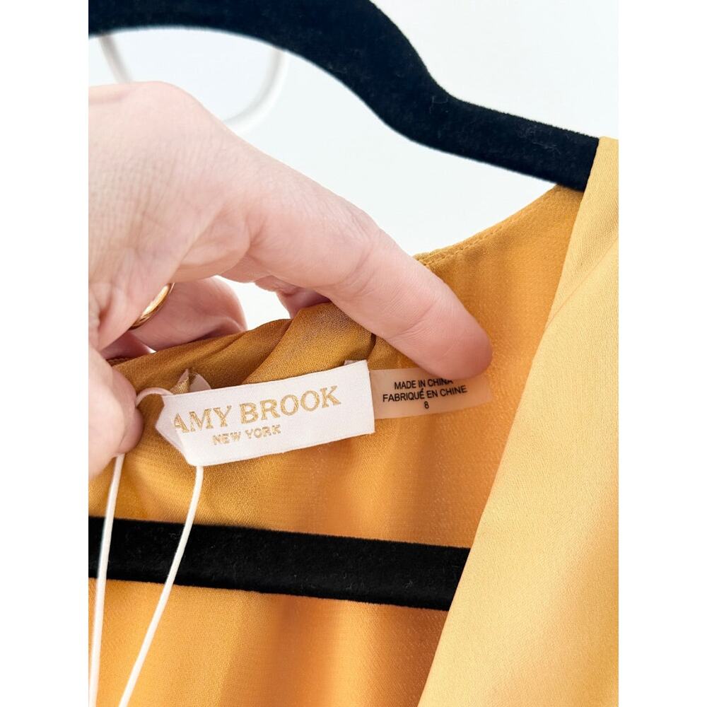NWT Ramy Brook Exclusive Madison Long Sleeve Cutout Maxi Dress Honey Women's 8 - Picture 4 of 7